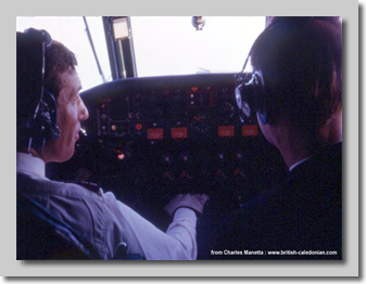 Viscount newspaper flight on the way to Paris. I think the Captain was Len Levene, and that is Peter Wallace with the earphones.